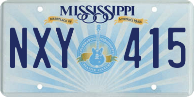 MS license plate NXY415