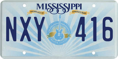 MS license plate NXY416
