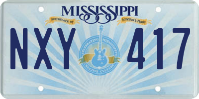 MS license plate NXY417