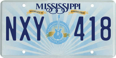 MS license plate NXY418