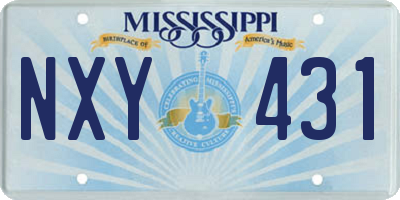 MS license plate NXY431