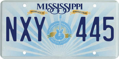MS license plate NXY445