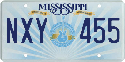MS license plate NXY455