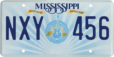 MS license plate NXY456