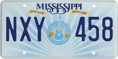 MS license plate NXY458