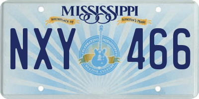 MS license plate NXY466