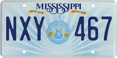 MS license plate NXY467