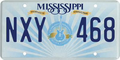 MS license plate NXY468