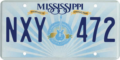 MS license plate NXY472