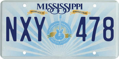 MS license plate NXY478