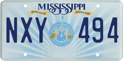 MS license plate NXY494