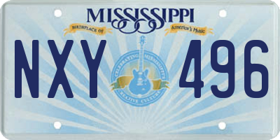 MS license plate NXY496