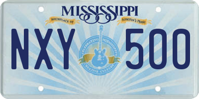 MS license plate NXY500