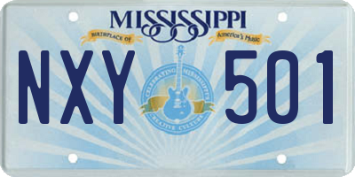 MS license plate NXY501
