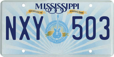 MS license plate NXY503