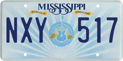 MS license plate NXY517