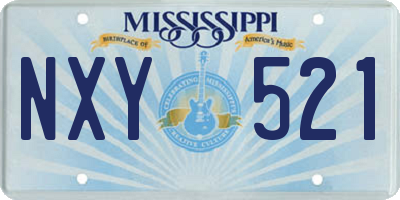MS license plate NXY521