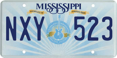 MS license plate NXY523