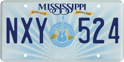 MS license plate NXY524