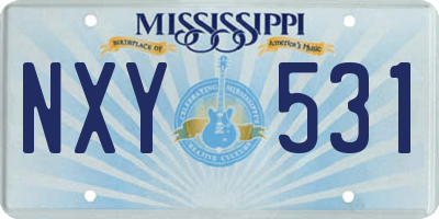 MS license plate NXY531