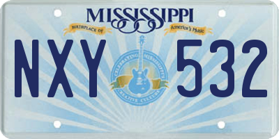 MS license plate NXY532