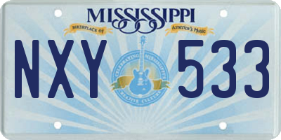 MS license plate NXY533