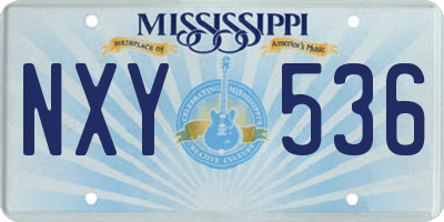 MS license plate NXY536