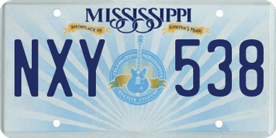 MS license plate NXY538