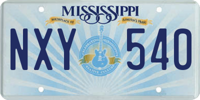 MS license plate NXY540