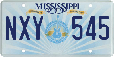 MS license plate NXY545