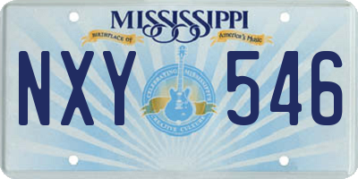 MS license plate NXY546