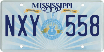 MS license plate NXY558