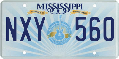 MS license plate NXY560