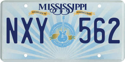 MS license plate NXY562