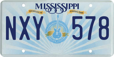 MS license plate NXY578