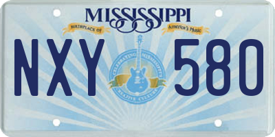 MS license plate NXY580