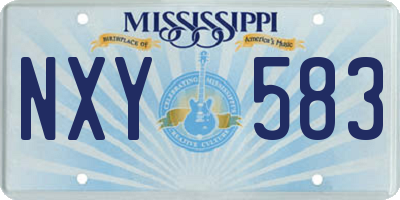 MS license plate NXY583