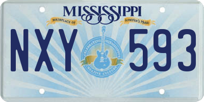MS license plate NXY593