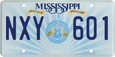 MS license plate NXY601