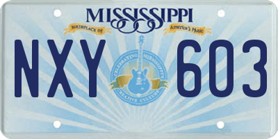 MS license plate NXY603
