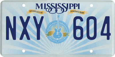 MS license plate NXY604