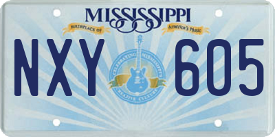 MS license plate NXY605