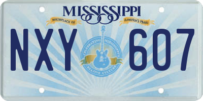 MS license plate NXY607