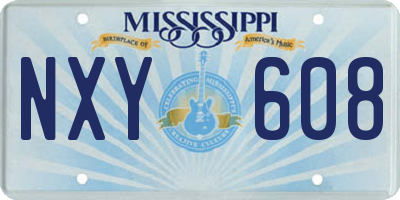 MS license plate NXY608