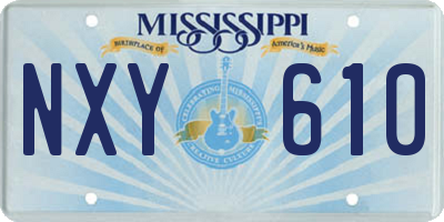 MS license plate NXY610