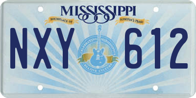MS license plate NXY612