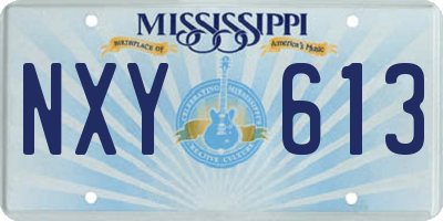 MS license plate NXY613