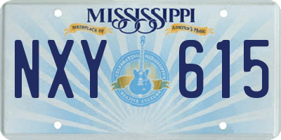 MS license plate NXY615