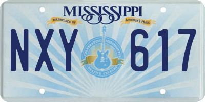 MS license plate NXY617