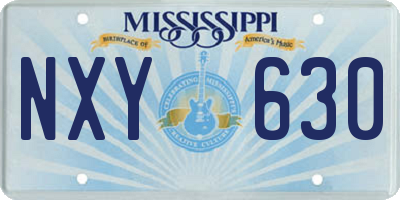 MS license plate NXY630
